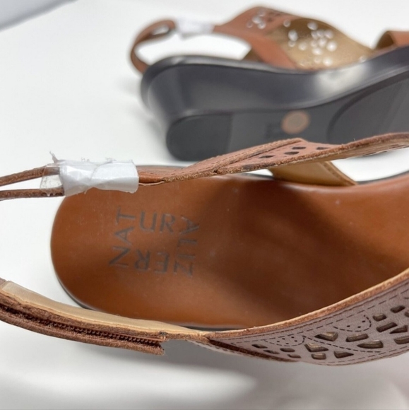 Naturalizer Cognac Brown Veda Wedge Sandals Women's Size 10 - Picture 8 of 11